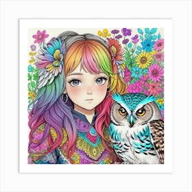 Owl lucky charm 1 Art Print