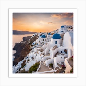 Sunset In Oia Art Print