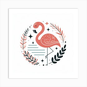 Scandinavian style, Flamingo 2 Art Print