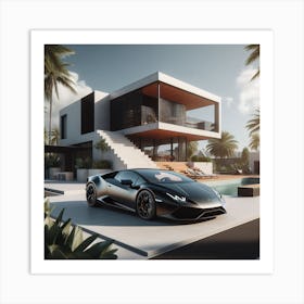 Lamborghini black 2 Art Print