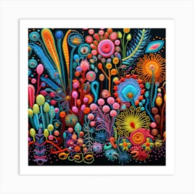 Colorful Flowers And Plants Art Print