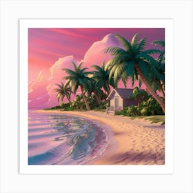 Sunset On The Beach 1 Art Print