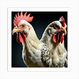 Two Chickens Art Print