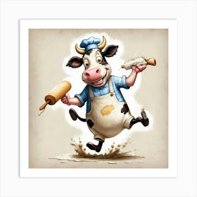 Cartoon Cow 30 Art Print