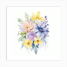 Watercolor Flowers Art Print