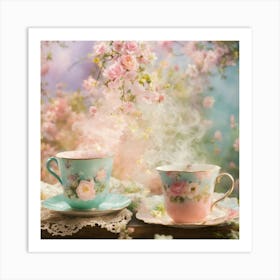 Shabby Chic Dreamy Mist Pastel Junk Journals Sprin (10) Art Print