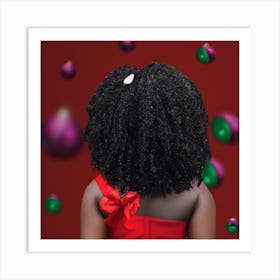 Afro Christmas Girl 002 Art Print