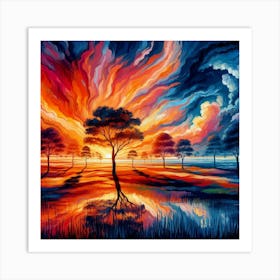 Sunset Painting Art Print