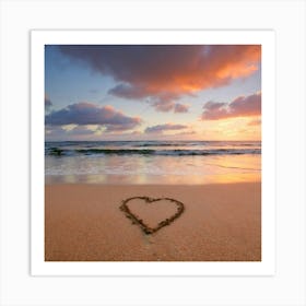 Heart In The Sand 1 Art Print