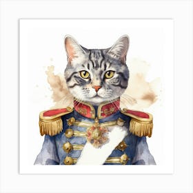 Napoleon Cat Portrait Art Print