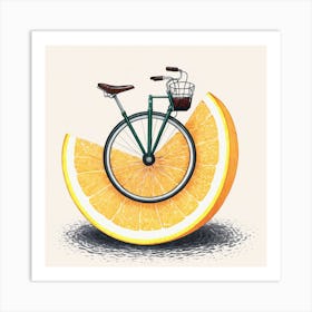 Orange Bicycle 21 Art Print