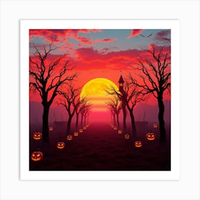 Halloween Pumpkins Art Print