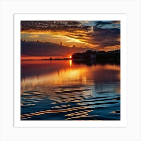 Sunset On The Water Art Print