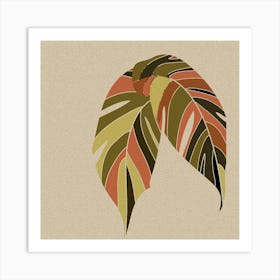 Tropical Leaf Monstera Leaves Plant Boho Retro Art Print