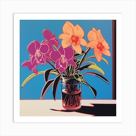 Orchid 3 Pop Art Illustration Square Art Print