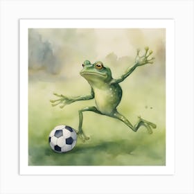 Frog Soccer 1 Art Print