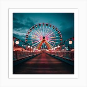 Ferris Wheel At Dusk Art Print