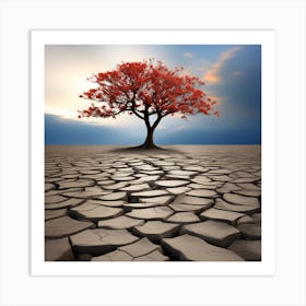 Tree In The Desert Art Print