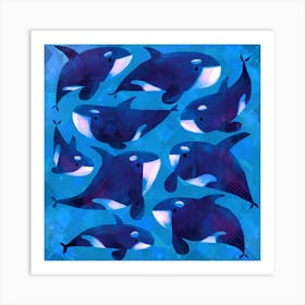 Killer Whales Square Art Print