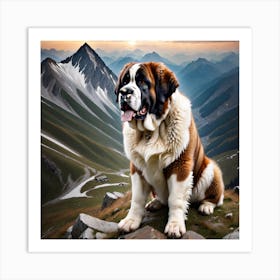 St Bernard Dog 69 Art Print