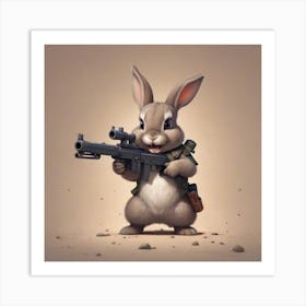 Bunny With Rifle Art Print