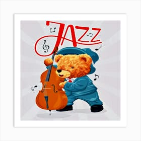 Jazz Teddy Bear Art Print