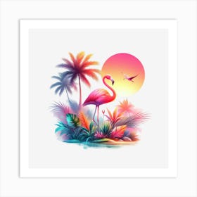 Flamingos Art Print