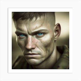 Soldier With Blue Eyes Art Print