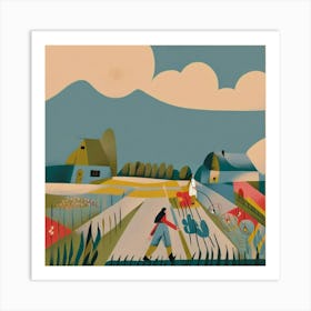 Farm In The Countryside Art Print