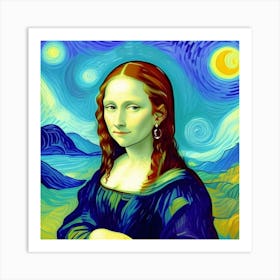 Mona Lisa's Youthful Portrait A New Vision Art Print