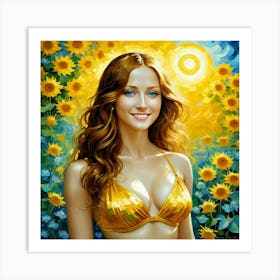 Sunflower Girldgh Art Print