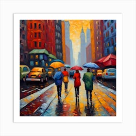 Rainy Day In New York City Art Print