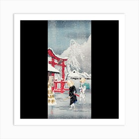 Snow Scene In Kyoto Art Print