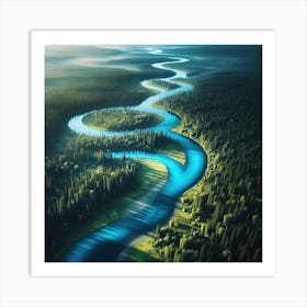 River In The Forest 1 Art Print