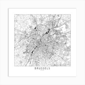 Brussels Map Art Print I