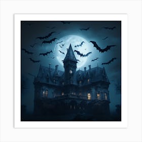 Halloween Haunted House Art Print