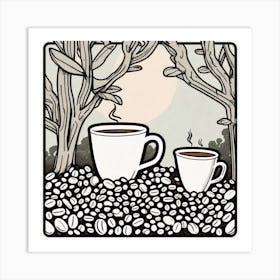 Coffee And Coffee Beans 4 Art Print