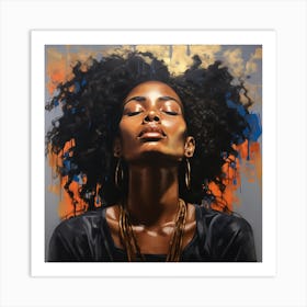 Afro Girl Art Print