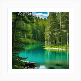 Lake In The Forest 5 Art Print