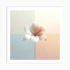 White Flower On A Pastel Background Art Print