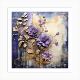 Vintage Moody Flowers 7 Art Print