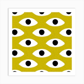 Eye Charm Dark Goldenrod Square Art Print