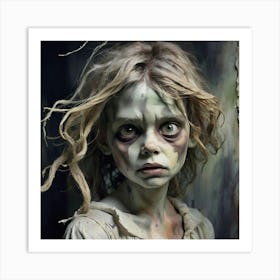 Girl With Zombie Makeup Art Print