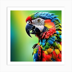 Painting Of A Parrot Head In Rich And Vibrant Colors Art Print