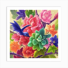 Colorful Flowers Art Print