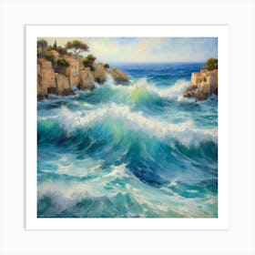 Impressionist Waves Mediterranean Whispers Art Print 3 Art Print