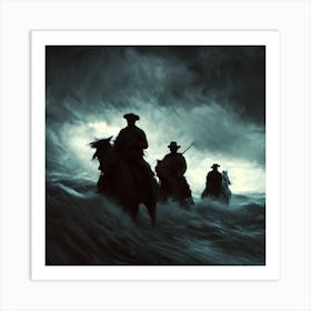 Cowboys In The Storm Art Print