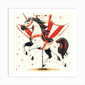 Carousel Unicorn 2 Art Print