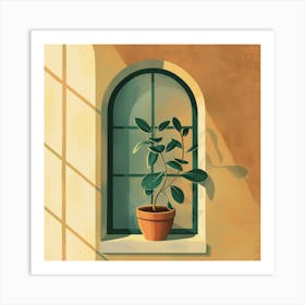 Window With A Plant 3 Art Print