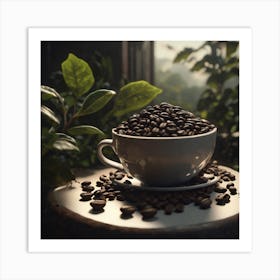 Coffee Beans On A Table 2 Art Print